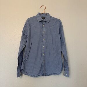 Michael Kors Blue Gingham Button Down Shirt slim fit